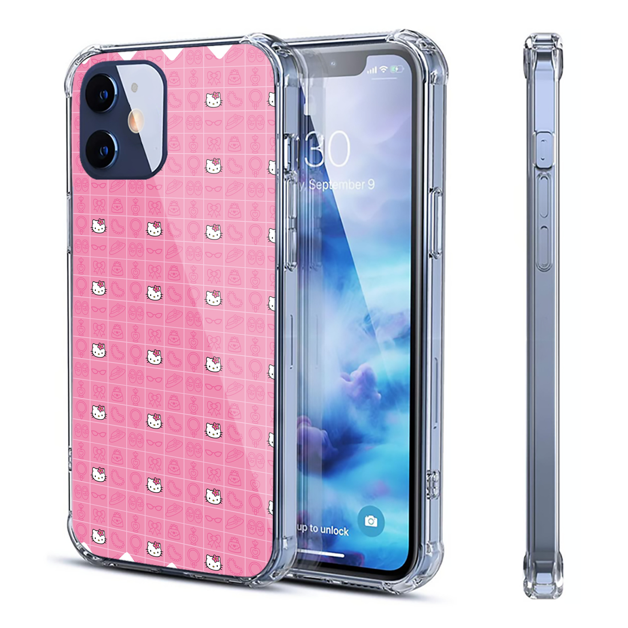 （画像用） Hello Kitty ハローキティ 【iPhone 12シリーズ対応】透明スマホケース（クリアソフトケース）